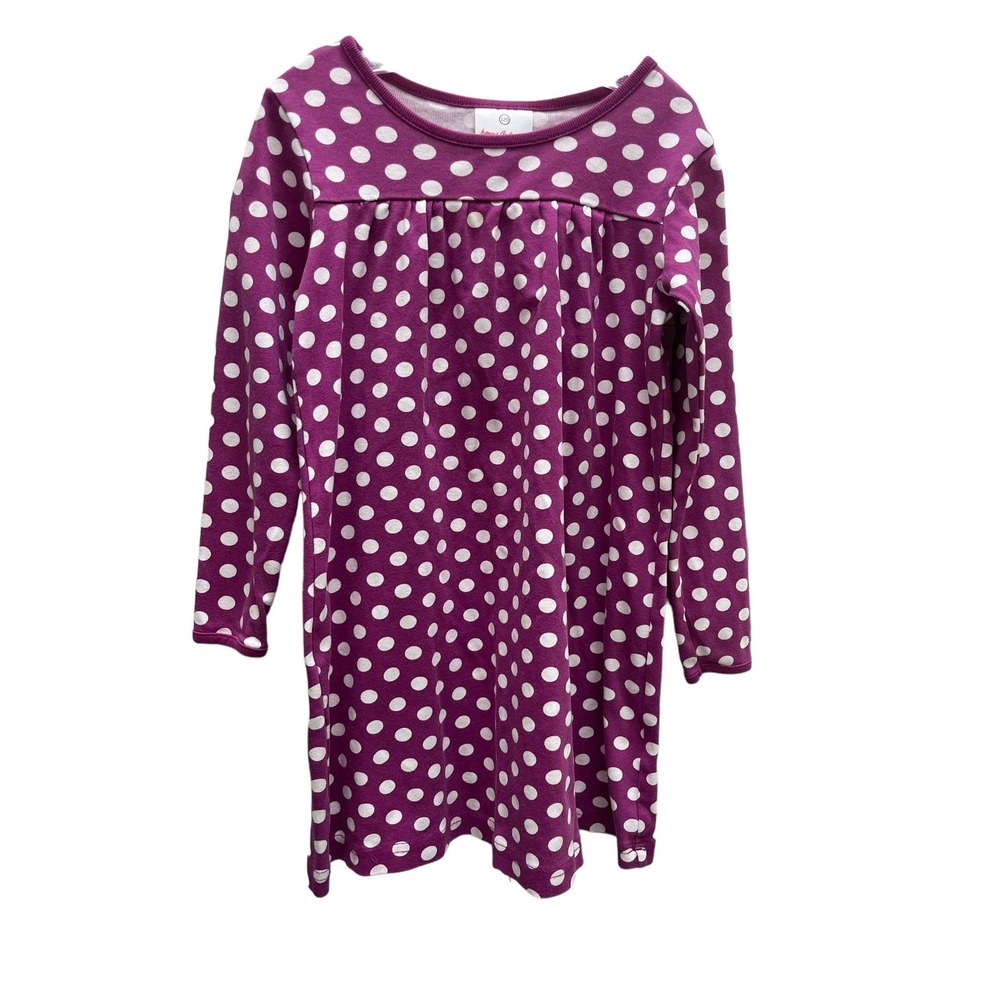 Hanna Andersson Magenta Polka Dot Dress - Size 8 (130 cm) - Picture 5 of 6